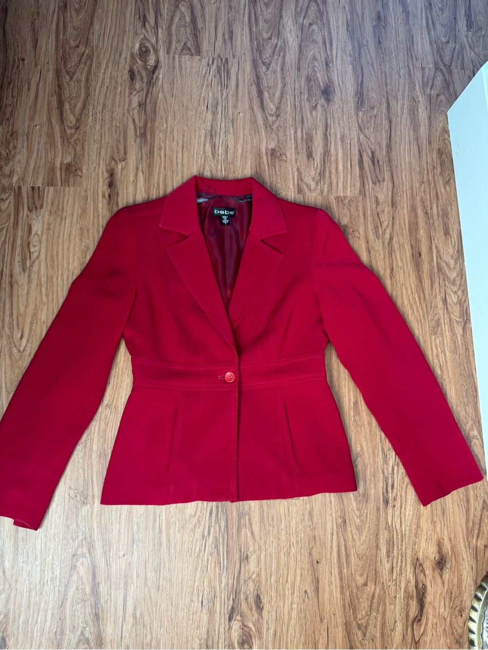 bebe Red Single-Button Tailored Blazer